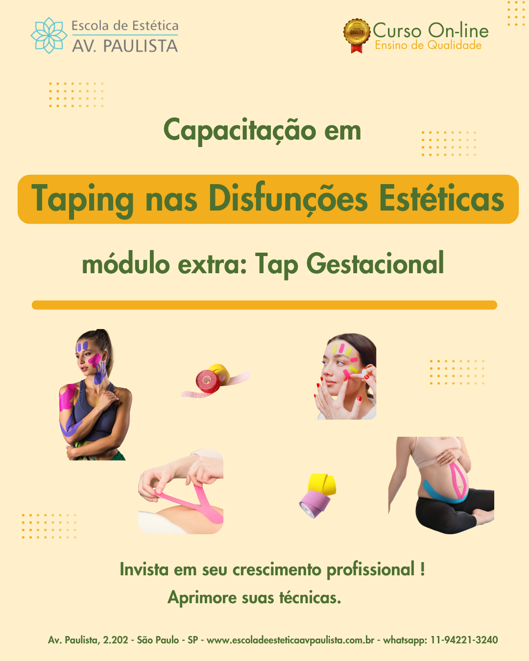 Taping nas Disfunções Estéticas com Módulo extra Tap Gestacional - Curso On-line